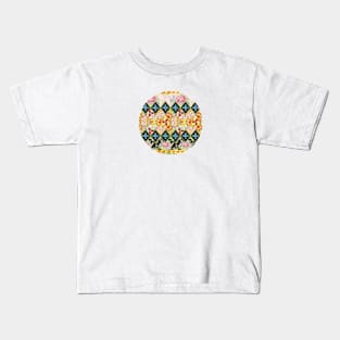 Folkloric Crazy Quilt Boho Kids T-Shirt